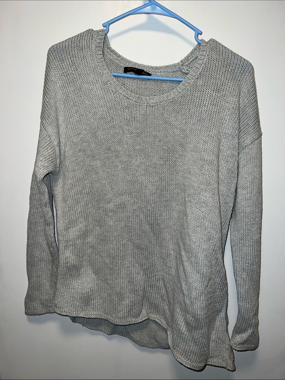 Light Gray Knit Crewneck Sweater